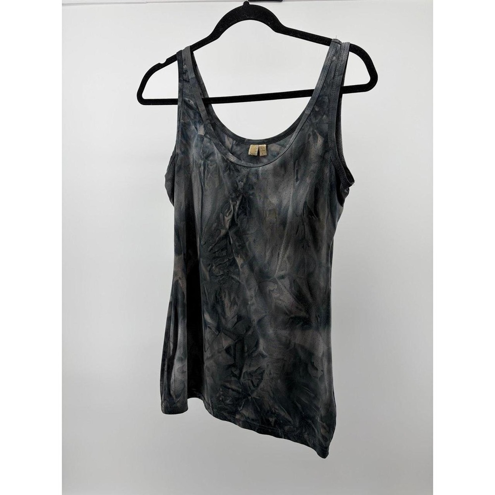BKE Charcoal/Black Washed Pattern, Wide Straps, Scoop Neck, Size Large S191